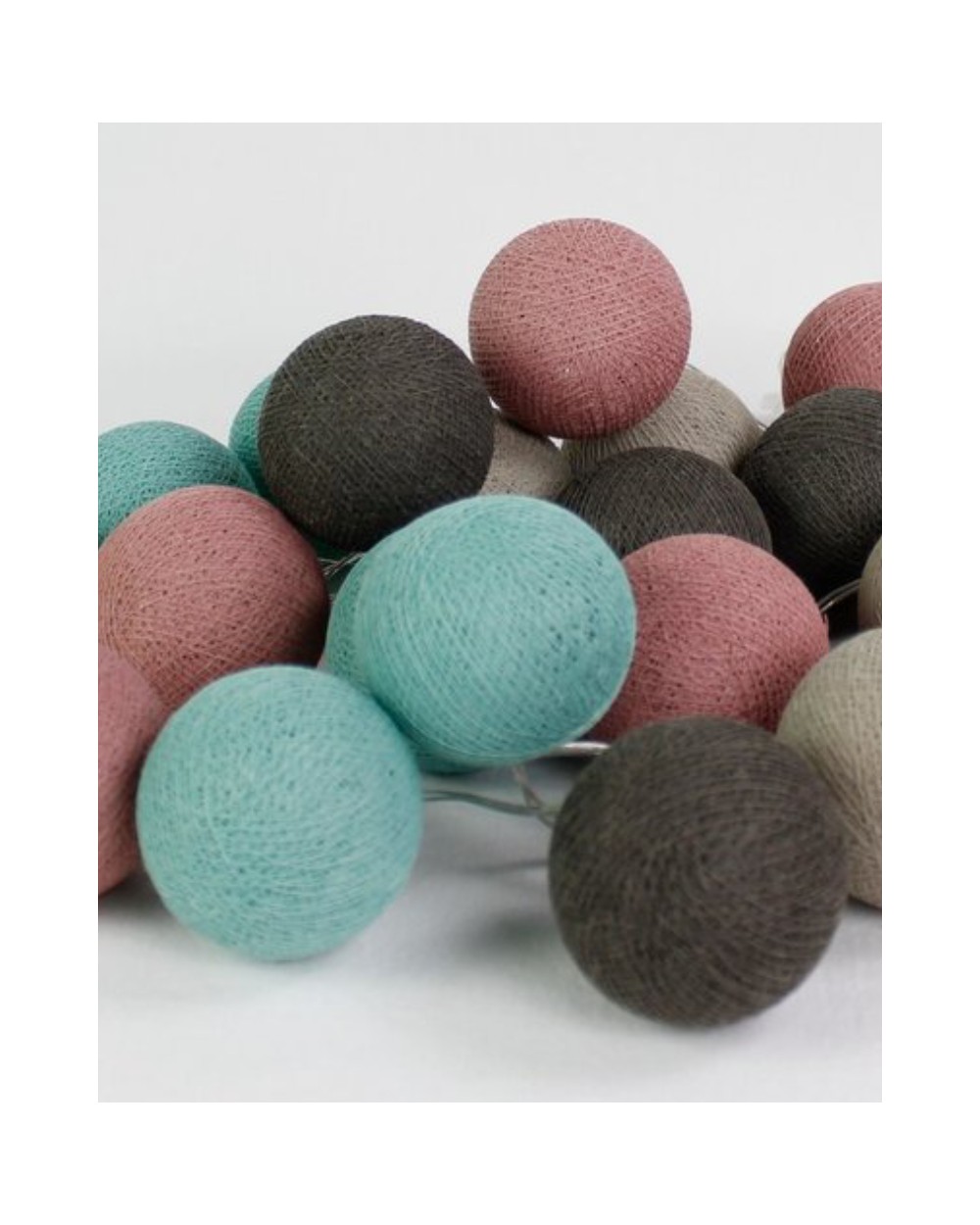 Lichterkette dirty-rose 20 Cottonballs