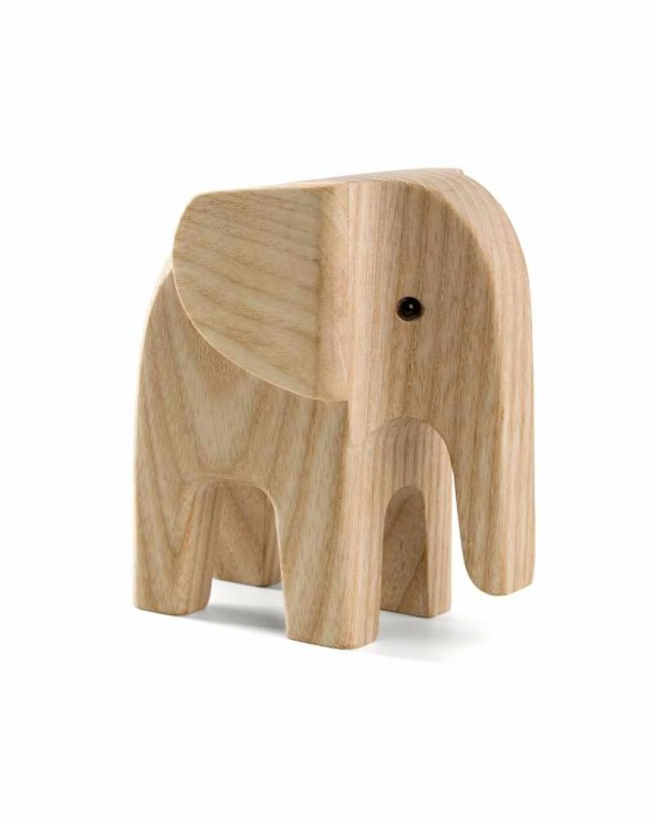 Elefant aus unbehandeltem Eschenholz