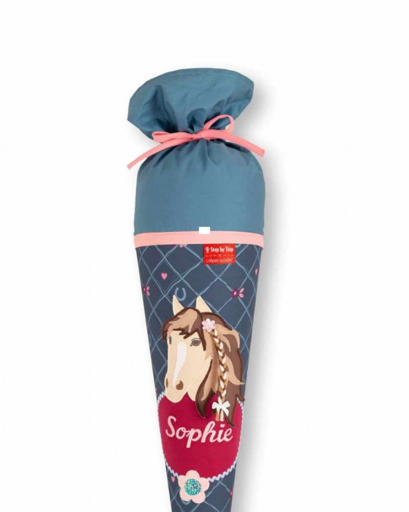 Crepes Suzette - Stoffschultüte mit Pferd passend zu Step by Step Horse Lima, bestickt mit Deinem Namen